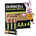 Produktbild: Duracell Akku AA, wiederaufladbare Batterien AA, 4 Stück, langanhaltende Power, 2000 Aufladungen, vorgeladen