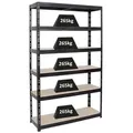 Produktbild: PROREGAL® Schwerlastregal Robustes Lagerregal TIGER 220-180x90-180x40-60cm 5-6 Ebenen, Stabiles Garagenregal Kellerregal Lastenregal Lagerregal Steckregal schwarz 120 cm x 200 cm x 40 cm