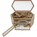 Produktbild: Hamsterkäfig Gino aus Fichtenholz mit Plexiglasfront und Drahtgeflecht 80x40x43 cm - Grün