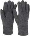 Produktbild: styleBREAKER Damen Strickhandschuhe mit Zopfstrickmuster, warme Winter Fingerhandschuhe, vielseitige Farben 09010051, Farbe:Dunkelgrau meliert