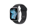 Produktbild: APPLE Watch Series 11 GPS 42, 2025 Smartwatch Aluminiumgehäuse Fluorelastomer, 150-200 mm, Space Grau/Schwarz