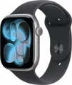Produktbild: Apple Watch Series 11 GPS 42mm Aluminium space grau mit Sportarmband M/L schwarz