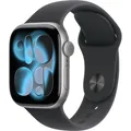 Produktbild: Apple Watch S11 2025 Aluminium 42mm Space Grau (Sportarmband schwarz) M/L