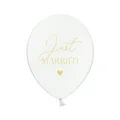 Produktbild: 6 Luftballons Latex Just Married Hochzeit weiß gold 30cm Helium Dekoration