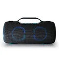 Produktbild: Boompods Rhythm 60 Tragbare Bluetooth Lautsprecher - wasserdichte Box mit LED-Beleuchtung und 60W Leistung, 10 Stunden Akku & Dual-Kopplung, Party Lautsprecher für Reisen, Badezimmer, Grau/Blau