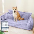 Produktbild: noviclass® Hundesofa Chaffar Hundebett | Orthopädische Matratze | Moderner Stil | Cord-Design Größen (Flieder, XL (120cm))