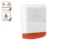 Produktbild: Sirenen Attrappe wetterfest blinkende LED rot Batteriebetrieb Dummy Alarmanlage