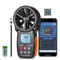 Produktbild: Windmesser Windmessgerät LC-100-APP, Digitales Anemometer mit Bluetooth APP & Aufzeichnung, zur Überwachung von Windchill/Windgeschwindigkeit/Temperatur, mit Hintergrundbeleuchtung und Stativgewinde