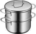 Produktbild: WMF Mini Dampfgarer mit Metalldeckel klein 16 cm, 1,5 Liter Dampftopf, Cromargan