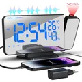 Produktbild: TAKRINK Wecker Digital Radiowecker mit 4 Stufen Bildschirmhelligkeit Projektionswecker mit Temperatur Wecker mit Projektion Dual-Alarm Type-C Ladegerät 180° Projektor Projektion 12/24H