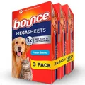 Produktbild: Bounce Pet Hair and Lint Guard Mega Dryer Sheets with 3X Pet Hair Fighters, Fresh Scent, 180 Count