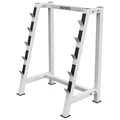 Produktbild: GORILLA SPORTS® Hantelständer - für Langhantelstangen, 5 Ablagen, bis 500 kg Belastbar, aus Stahl, Schwarz/Weiß- Hantelablage, Langhantel Rack, Hantel Ständer, Krafttraining (Weiß)