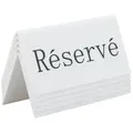 Produktbild: Securit® Tischaufsteller mit 'Réservé' – weißes Acryl mit schwarzer Schrift – 5er-Set
