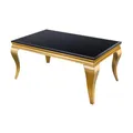 Produktbild: riess-Ambiente Eleganter Couchtisch MODERN BAROCK 100cm schwarz Opalglas goldene Beine