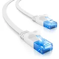 Produktbild: deleyCON 7,5m CAT6 Flaches Netzwerkkabel 1000 Mbit Gigabit LAN - Cat 6 RJ45 Ethernet Patchkabel Verlegekabel Flach - für Internet Switch Router Modem Patchpanel - Weiß