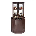 Produktbild: VEVOR Industrieller Eck-Barschrank, Weintisch für Spirituosen und Gläser, Sideboard-Buffetschrank mit Glashalter, Freistehender Kaffee-Barschrank aus Bauernholz für Wohnzimmer, Hausbar, Walnussholz