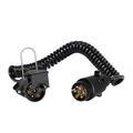 Produktbild: Wiltec 7-poliges Spiralkabel 3 m, Anhängerkabel PVC, Robustes Elektrokabel mit Stecker & Buchse, Verlängerungskabel für Anhänger und Wohnwagen