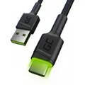 Produktbild: USB > USB-C (ST-ST) 1,2m GreenCell Backlight Green LED Black