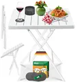 Produktbild: KESSER® Balkontisch klappbar Wetterfest & UV-beständig Balkonmöbel Beschichteter Stahl Outdoor Gartentisch Gartenmöbel mit 6 Filz-Untersetzer Bistrotisch bis zu 100 kg belastbar