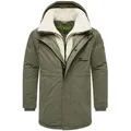 Produktbild: Stone Harbour Kurzmantel Navroos XX Kurzer Herren Wintermantel mit abnehmbarem Kragen grün L (52)