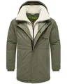 Produktbild: STONE HARBOUR Herren warme Lange Winterjacke mit abnehmbaren Teddyfleece-Kragen Navroos XX Dusty Olive Gr. L