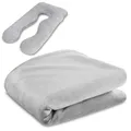 Produktbild: Bezug für schwangerschaftskissen stillkissen xxl seitenschläferkissen pregnancy pillow groß komfortkissen u form lagerungskissen schlafkissen abnehmbarem bezug seitenschläfer 135 cm Dunkelgrau