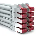Produktbild: deleyCON 10x 0,25m CAT6 Patchkabel S/FTP PIMF Schirmung CAT-6 RJ45 Netzwerkkabel Ethernetkabel LAN DSL Switch Router Modem Access Point Patchfelder - Grau