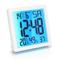 Produktbild: Bearware Digitaler Wecker, LCD blaue Hintergrundbeleuchtung Kunststoff, weiß