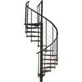 Produktbild: Minka Spindeltreppe Fusion 37 - 295cm Geschosshöhe Walnuss Schwarz 140cm Durchmesser