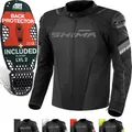 Produktbild: SHIMA SOLID Motorrad Jacke Herren mit Protektoren AIRFORCE Rückenprotektor Motorradjacke Sommer Schutzjacken Textiljacke Wasserdicht Powersports Protective Gear (Männer, Schwarz, Regular, S)