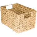 Produktbild: HMF 37242 Aufbewahrungskorb, faltbarer Korb geflochten aus Wasserhyazinthe Seegras, Größe M, 32 x 23 x 20 cm