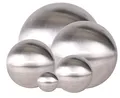 Produktbild: Spetebo Edelstahl Dekokugel matt gebürstet 3er Set - 15, 20 und 30 cm - Edelstahlkugel Kugel Gartenkugel