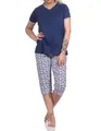 Produktbild: Normann Pyjama Floraler Damen Capri Pyjama, kurzer Schlafanzug mit / Caprihose