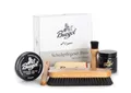 Produktbild: Burgol Schuhpflegeset Basic mit Schuhpomade, Schuhwachs, Rosshaarbürsten und Poliertuch: Farbe: Mittelbraun