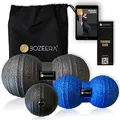 Produktbild: [FASZIEN DUOBALL 12CM, DUOBALL 8 CM UND FASZIENMASSAGE BALL 8CM] Duoball Faszien Massage Bälle Set Inkl. GRATIS Video-anleitung, Poster & Tasche – BOZEERA©: Premium Set