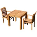Produktbild: ASS ALEOS. Teak Set: Gartengarnitur Bigfuss Tisch 80x80 cm + 2 Sessel Alpen Holz Teakholz