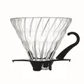 Produktbild: Hario VDG-02B V60 Kaffeefilterhalter Glas- Größe 02/1-4 Tassen mit schwarzem Kunststoffgriff, Schwarz