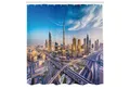 Produktbild: Abakuhaus Duschvorhang Moderner Digitaldruck mit 12 Haken auf Stoff Wasser Resistent Breite 175 cm, Höhe 180 cm, Dubai Panorama-Dubai Verkehr