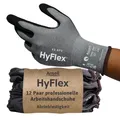 Produktbild: Ansell HyFlex 11-571 Schnittschutz-Handschuhe, Atmungsaktive Nitril-beschichtung, Höchste Weiterreißfestigkeit, Arbeitshandschuhe Herren Damen, Waschbare, Grau, Größe M (12 Paar)