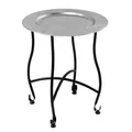 Produktbild: Riess Ambiente Runder Beistelltisch MARRAKESCH - 50cm - Silber - Teetisch abnehmbares Tablett klappbar