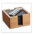 Produktbild: Schiefer Untersetzer 8er Set 10x10 cm eckig Schieferuntersetzer für Gläser Tisch