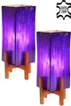 Produktbild: Marrakesch Orient & Mediterran Interior Nachttischlampe 2er SET Janka Lila mit dunkelbraunem Gestell, 2er SET, Handarbeit