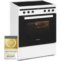 Produktbild: Exquisit EHI 60-3.1 Elektro-Standherd | Induktions-Kochfeld | Ober- / Unterhitze | Grill | Umluft | Multifunktionsbackofen | Weiß - Weiß
