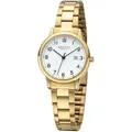 Produktbild: Quarzuhr REGENT, gold (goldfarben, weiß), Armbanduhren, Damen, Quarzuhr, Armbanduhr, Damenuhr, Datum, analog, Edelstahlarmband