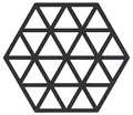 Produktbild: Zone Denmark Triangles Topfuntersetzer, Hitzebeständig bis 250 °C, Silikon Untersetzer, Dekorative Untersetzer für Töpfe und Pfannen, Spülmaschinenfest, 16 x 14 cm, schwarz