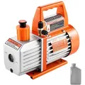 Produktbild: VEVOR Vakuumpumpe, 99 L/min, HVAC Einstufige Drehschieber-AC-Unterdruckpumpe, für R134a R22 R410a-Systeme, mit Ölflasche, 4-poligem Motor, 5 Pa, für die Harzentgasung von Kfz-Klimaanlagen
