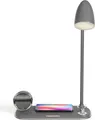 Produktbild: LIVOO Nachttischlampe Induktionsladestation Smartphone Bluetooth USB TEA291G grau