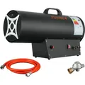 Produktbild: FUXTEC Gasheizgebläse GH51  regulierbarer Gasheizstrahler 50kW mit Thermostat  Bauheizer/Gasheizer 650 m3/h Luftdurchsatz Heizgebläse inkl. Druc... - Schwarz