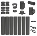 Produktbild: 7,6 m Edelstahlschornstein Ø 130 mm Komplettset doppelwandig DW-Black Bodenmontage