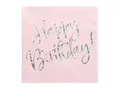 Produktbild: Happy Birthday Servietten, Helles Puderrosa, 33x33cm (1 Packung / 20 Stk.)